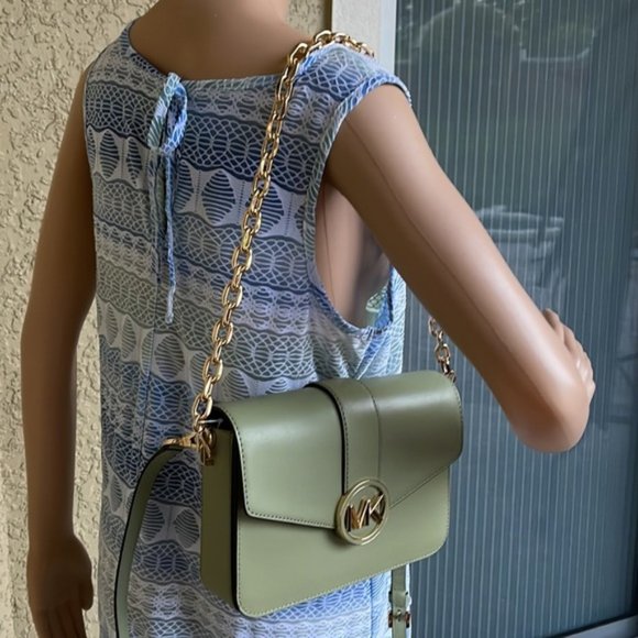 Michael Kors Carmen Medium Monogram Flap Crossbody Convertible Shoulder Bag - Picture 10 of 16